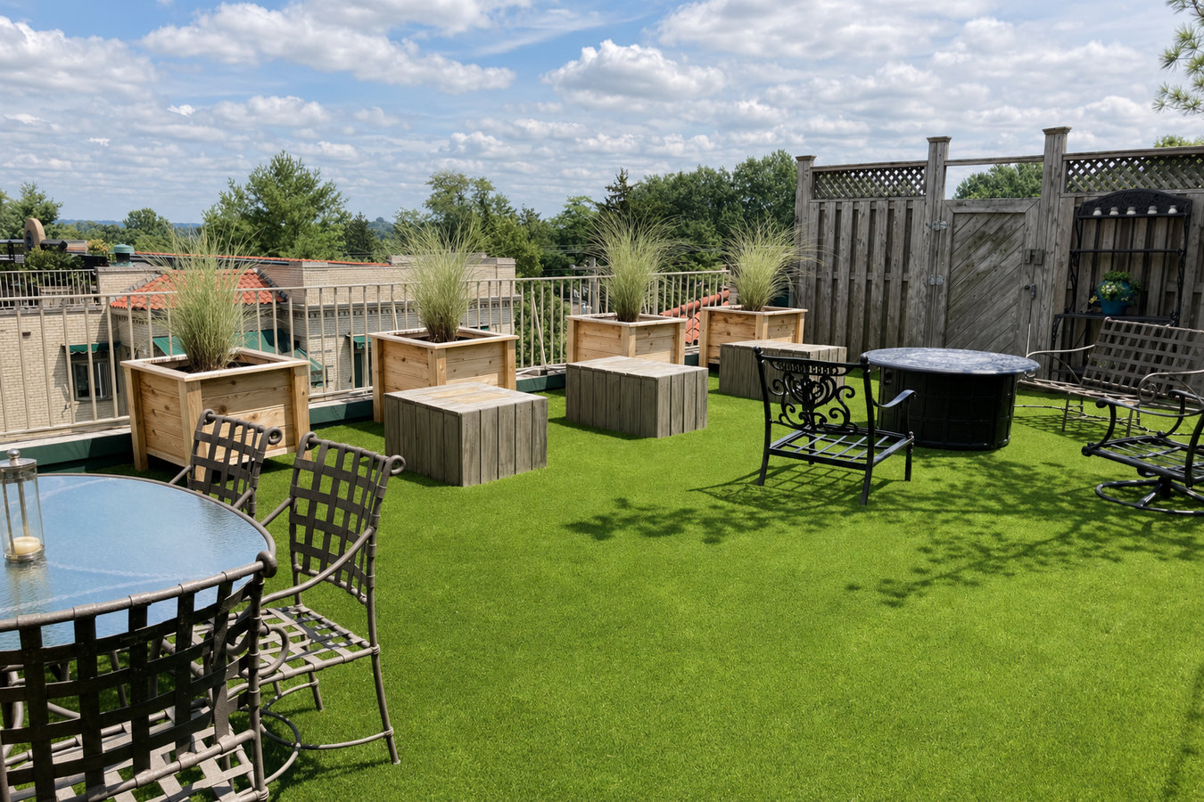 Turf for rooftop gardens